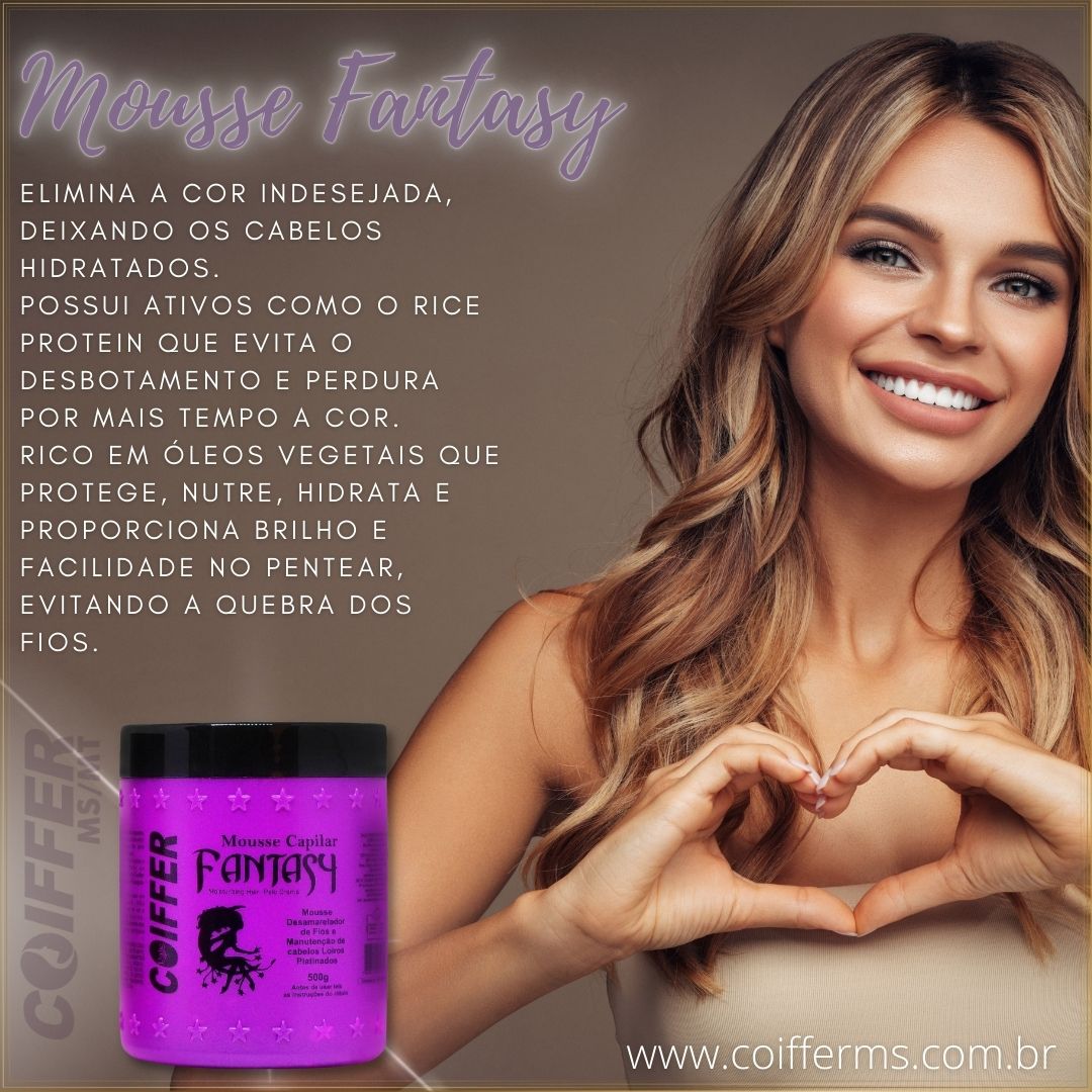 Mousse Fantasy  Roxo 500g.  Coiffer Cód. 1126