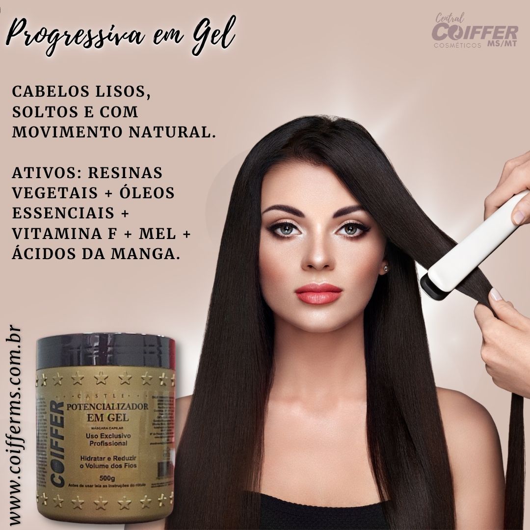 Progressiva em Gel 500g Coiffer   C/Formol   Cód.1196