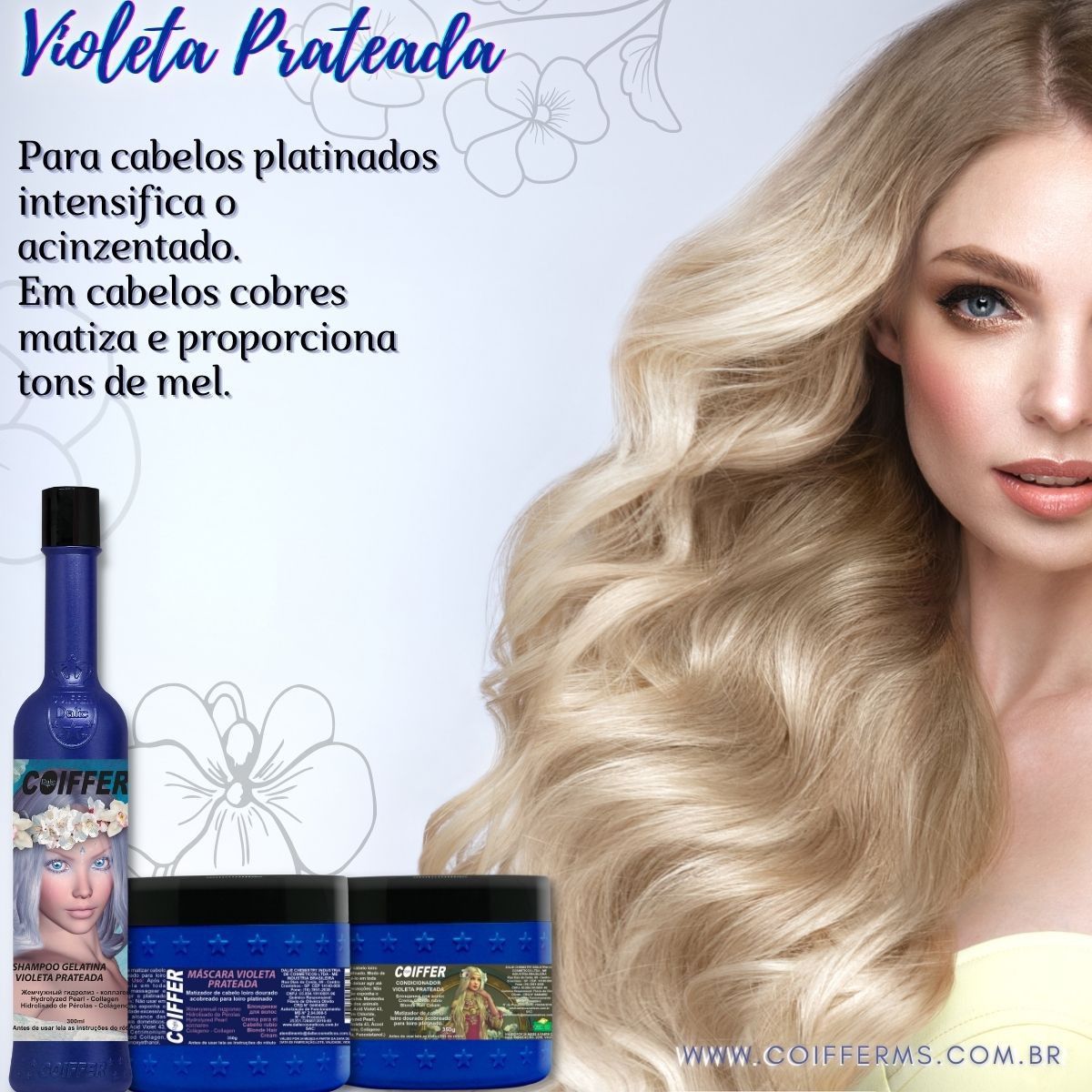 Kit Cliente Violeta Prateada c/3 unid. Coiffer  Cód. 5802