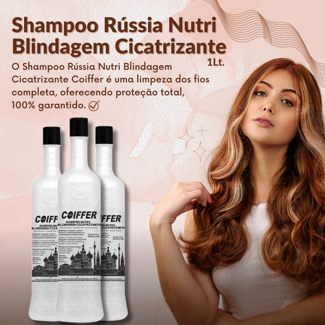 O Shampoo Rússia Nutri Blindagem Cicatrizante Lt. Coiffer Cód.  2880