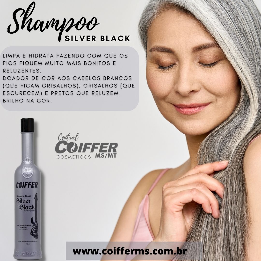 TONALIZANTE  Shampoo Silver Black 300ml Coiffer Cód. 0444