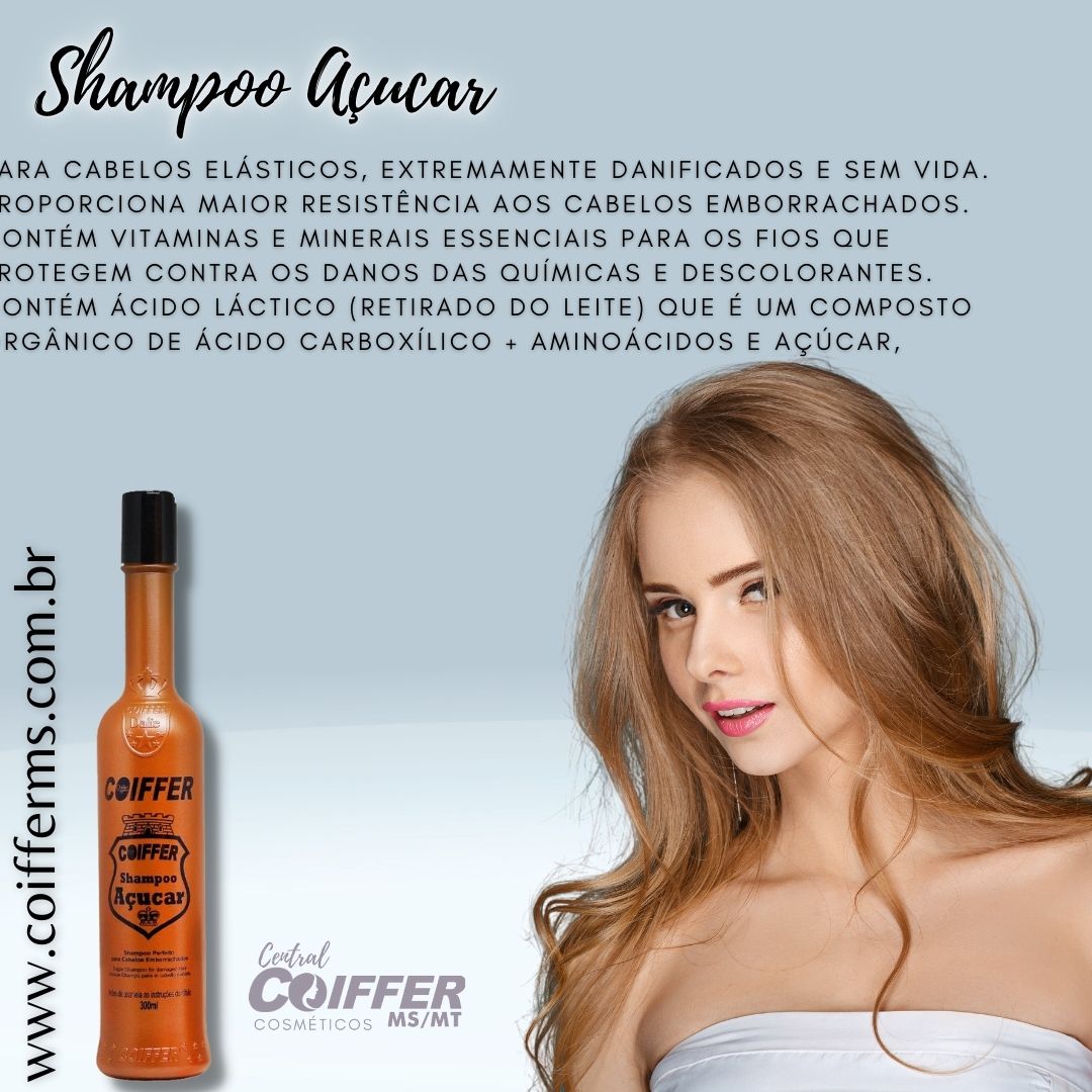 Shampoo de Açucar 300 ml. Coiffer Cód. 1151