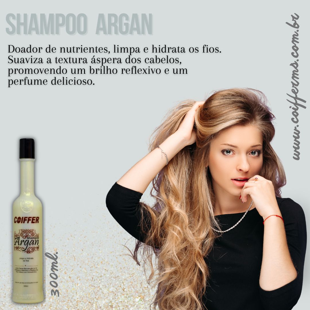Shampoo Argan 300 ml. Coiffer Cód. 0874