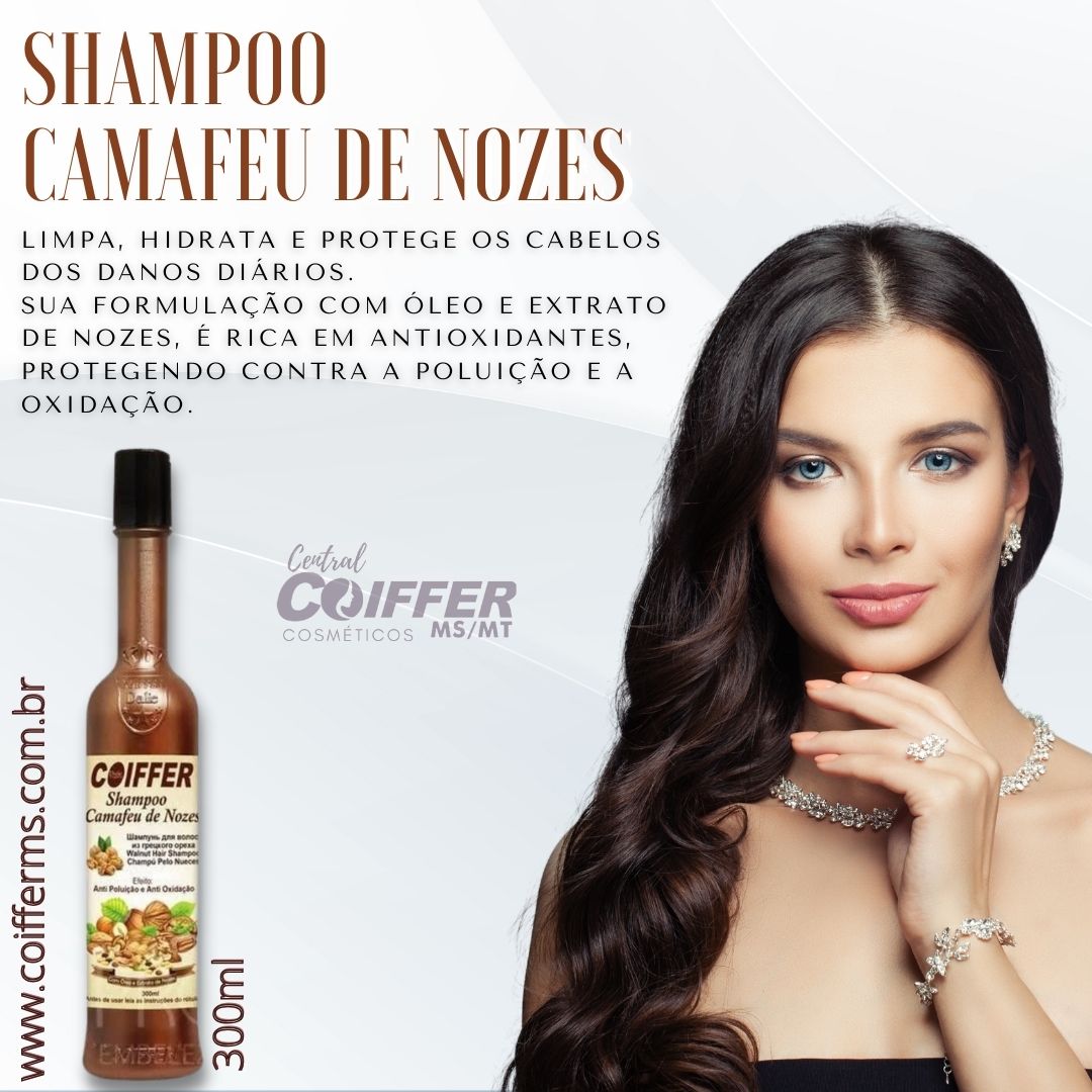 Shampoo Camafeu de Nozes 300 ml. Coiffer Cód. 3245