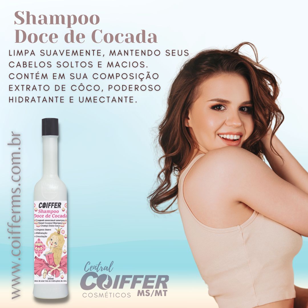 Shampoo Doce De Cocada 300ml. Coiffer Cód. 3359