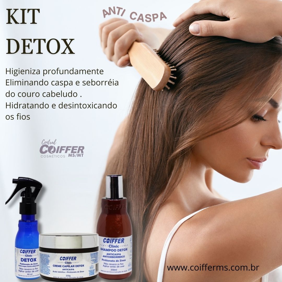 Kit Cliente Detox Anti Caspa c/ 3 unid.  Coiffer  Cód. 5046