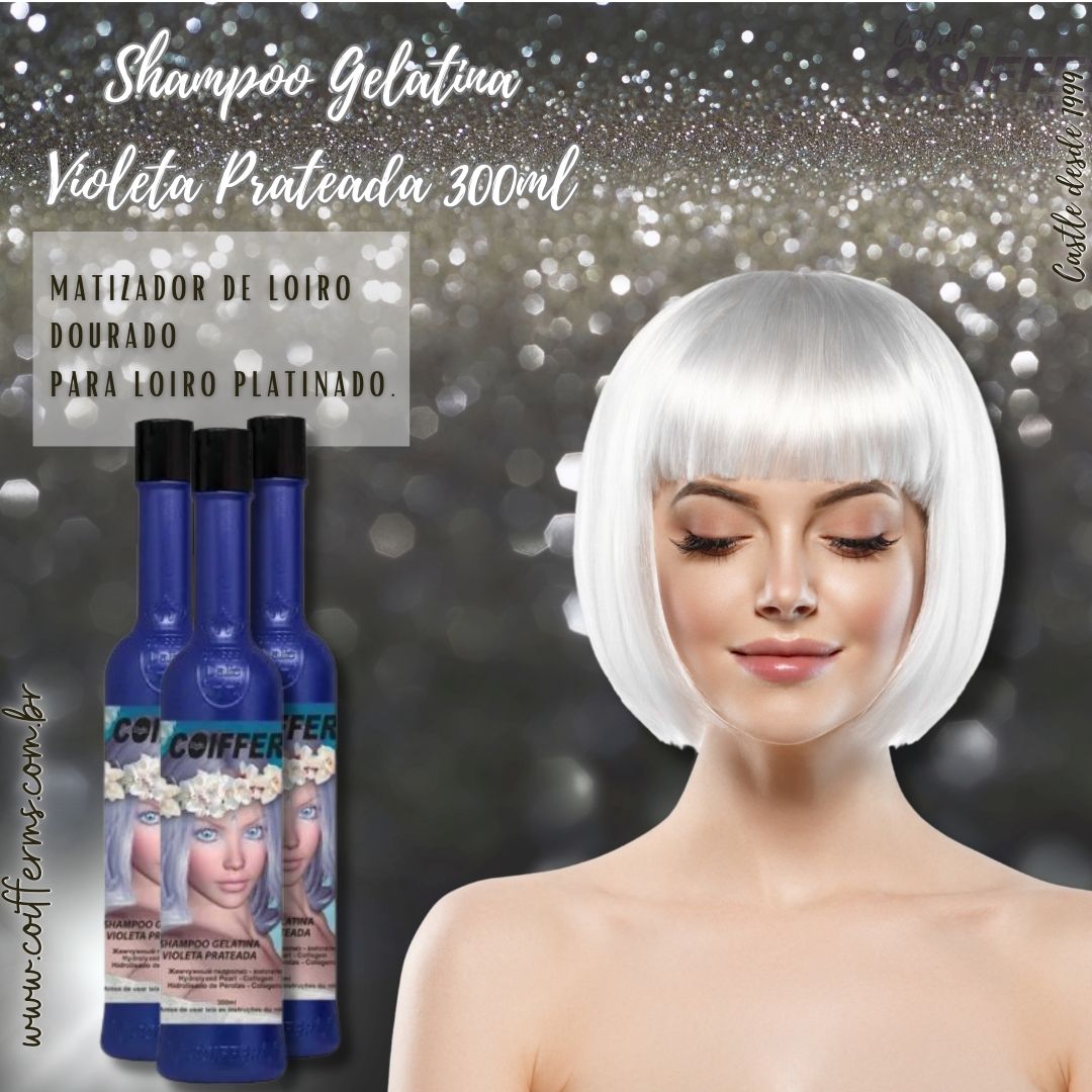 Shampoo Gelatina Violeta Prateada 300 ml. Coiffer Cód. 3475
